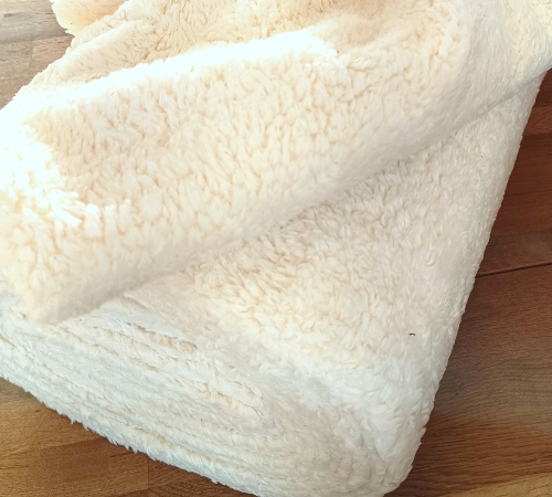 Baumwoll - Teddy - Plüsch - herrlich weich - natur